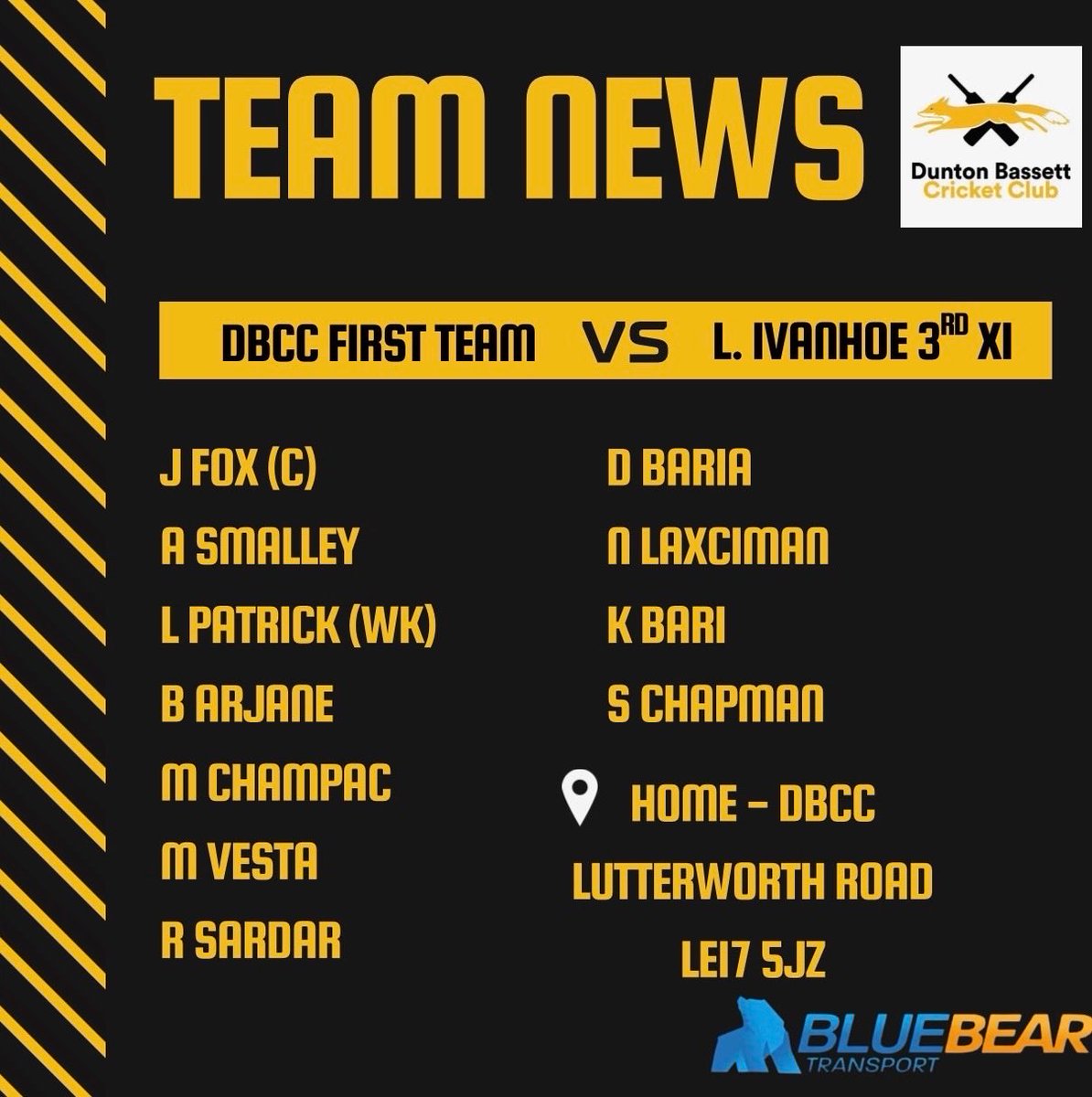 DuntonBCC's tweet photo. On the back of a 50 point weekend last week here’s how our sides lineup up this week ⚫️🟡 

#DBCC 
#UpTheBassett https://t.co/sKG6LwJlMT