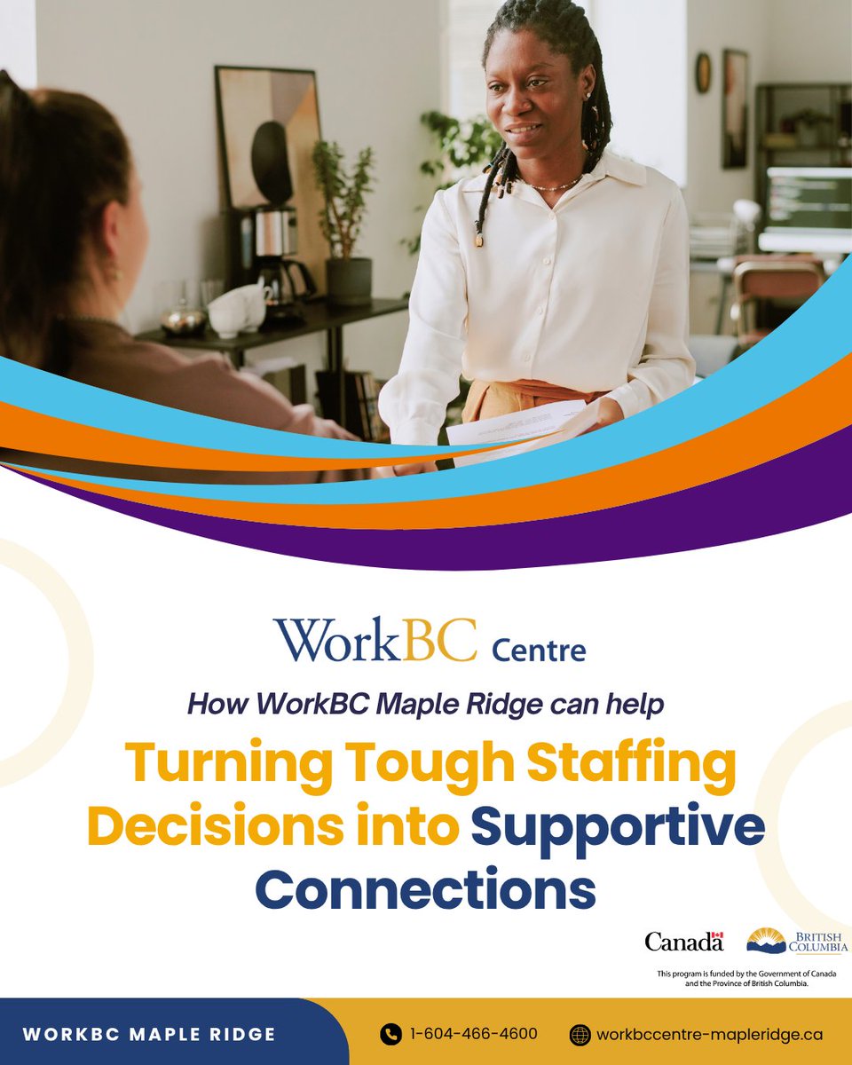 WorkBC_MRidge's tweet photo. WorkBC Maple Ridge offers employers a meaningful way to support applicants they’re unable to hire, and employees affected by layoffs or closures.

To learn more, contact our Business &amp; Community Liaison at 604-466-4600 https://t.co/1y6FxIyIqa