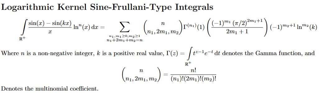 MMathster's tweet photo. #mathematics #puzzled #calculus #integral #數學 #수학 #数学 #matemáticas #積分 #적분 #挑戦 #advanced #上級 #高級  

Sine-Frullani integrals with logs.

Behind the scene: https://t.co/UdOE4ljtKF https://t.co/qhQVcBDQ5V