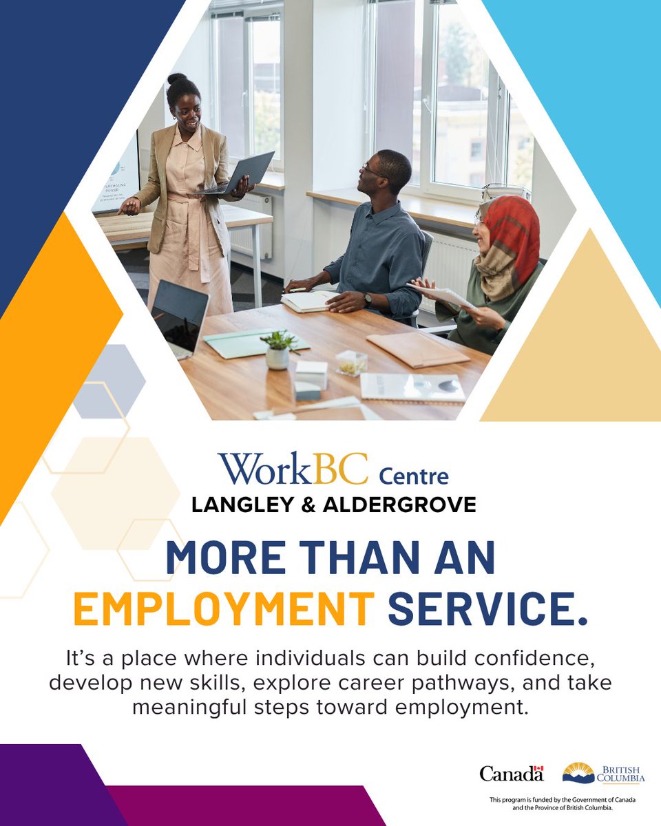 Workbc_langley's tweet photo. WorkBC Langley is more than an employment service.

It’s a place where individuals:
✔ Build confidence
✔ Develop new skills
✔ Explore career pathways
✔ Take meaningful steps toward employment

📞 604-360-4196
🌐 https://t.co/FtBtOkuOsu https://t.co/8VV8K9BFJE