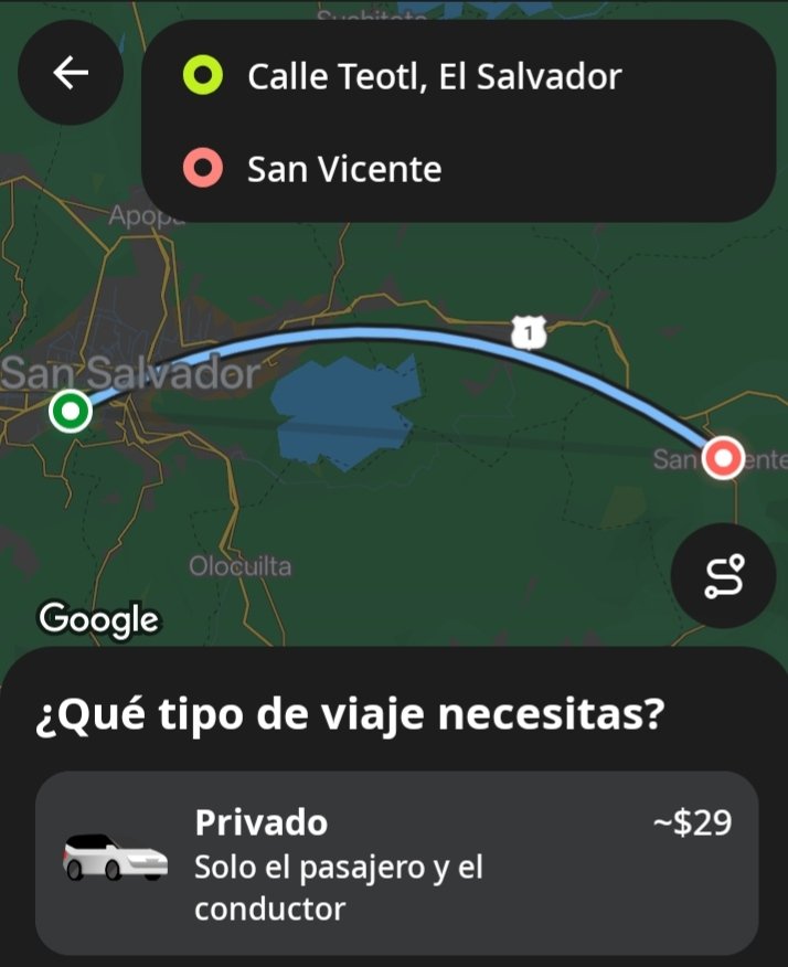 DonHHSv's tweet photo. Sres de @inDriveLatam @inDrive  pueden explicar porque la tarifa es injusta al driver de #ElSalvador son 61.2 km y el cliente da $12.60(de donde saca ese precio el usuario) el precio justo debe ser $60 por los km a recorrer @CNNEE @ActualidadRT @elsalvador https://t.co/DDmjFywctm