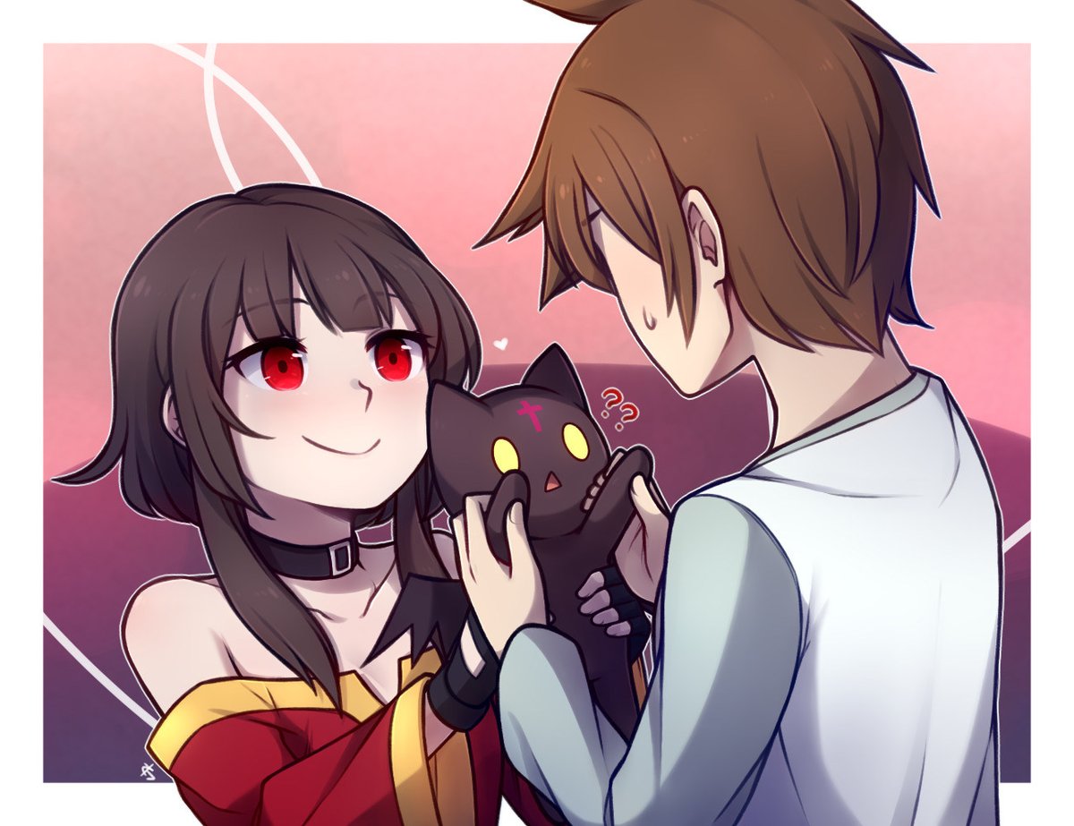 Fanart del día: jugando con Chomosuke 🐈‍⬛❓❓