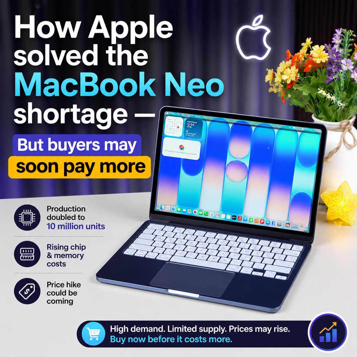 4technews2206's tweet photo. How Apple Solved the MacBook Neo Shortage and Rising Prices

Apple may have finally found a solution to the ongoing MacBook Neo shortage, but the answer could come with an unexpected downside for consumers

#MacBookNeoShortage #4TechViews

🔗 Read more: https://t.co/JPhlqsnPjD https://t.co/53DpAH0Q5i