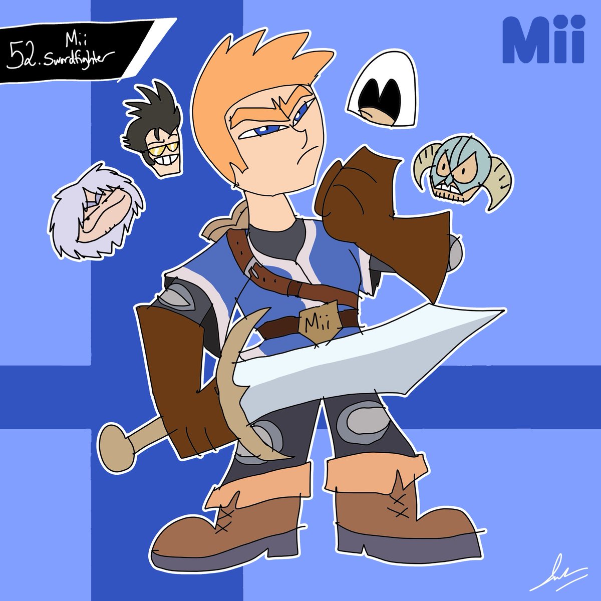 Drawing Every Smash Character: 51/52/53. Mii Fighters #miifighters