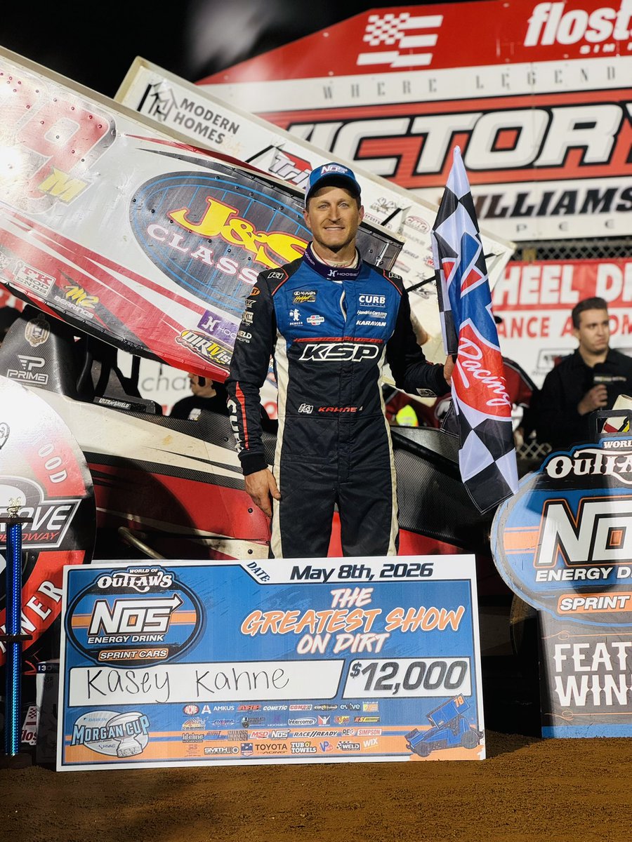 WorldofOutlaws's tweet photo. We got @KaseyKahne going Posse and beating the Outlaws before GTA 6. https://t.co/z9ogmcmu4a