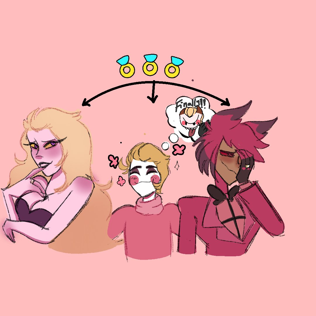 Nashira1316's tweet photo. Now Alastor has to put up with these two fools for all eternity. Lucky him π
#Hellradio #Radioapple #Appleradio #Lucililith #QueenRadio #HazbinzHotelfanart #HazbinHotel https://t.co/hiBheY0Jk2
