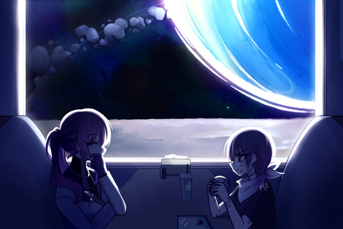ricsucat's tweet photo. 🍔🌕 #HonkaiStarRail #kafka #caelus https://t.co/gxiyjT8WVE
