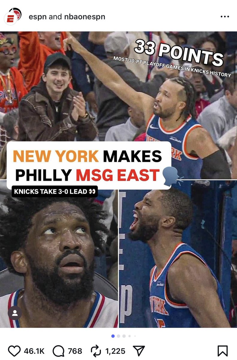 Ah yes, ESPN, Philadelphia is famously east of New York