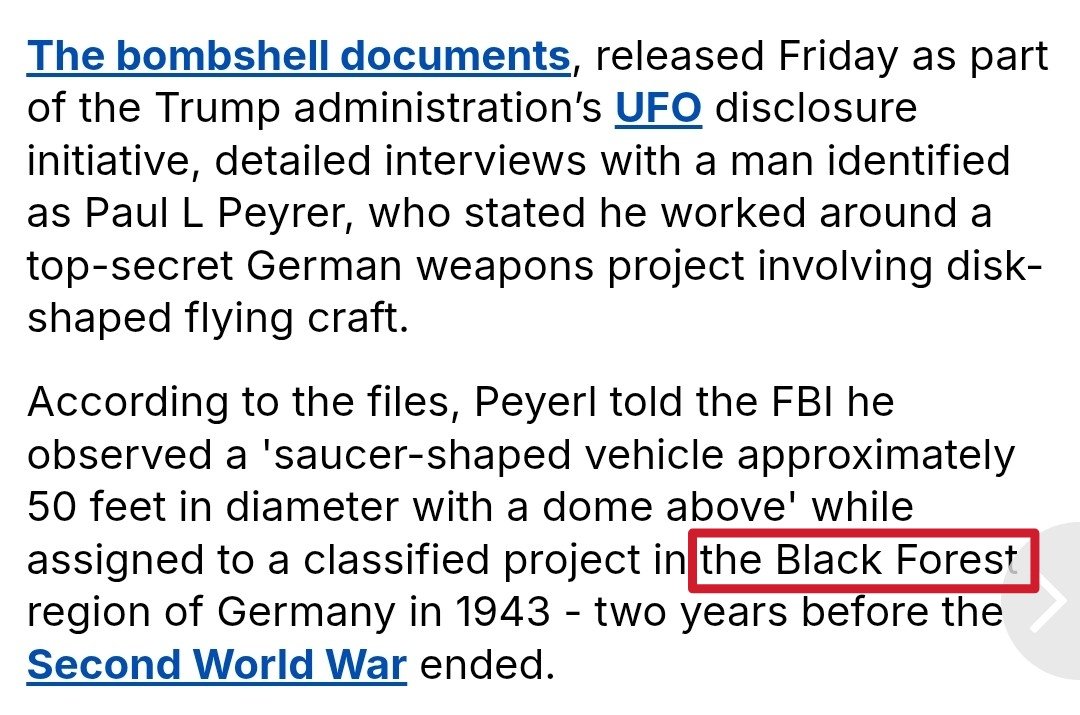 Black Forest in the Epstein file &amp; the UFO files.

Nazi flying saucers. 🛸 

dailymail.com/sciencetech/ar…
