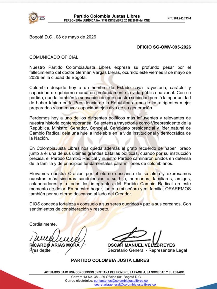 Ricardo Arias Mora tweet media