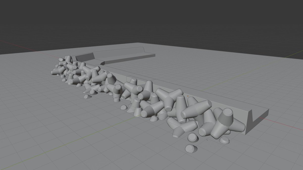 zaritenn1's tweet photo. テトラポッド
ポリゴン数：▲312
防波堤のWorld用に作成
試しに配置してみた

#Blender #Unity #SubstancePainter https://t.co/Xt7Orn2Yx5