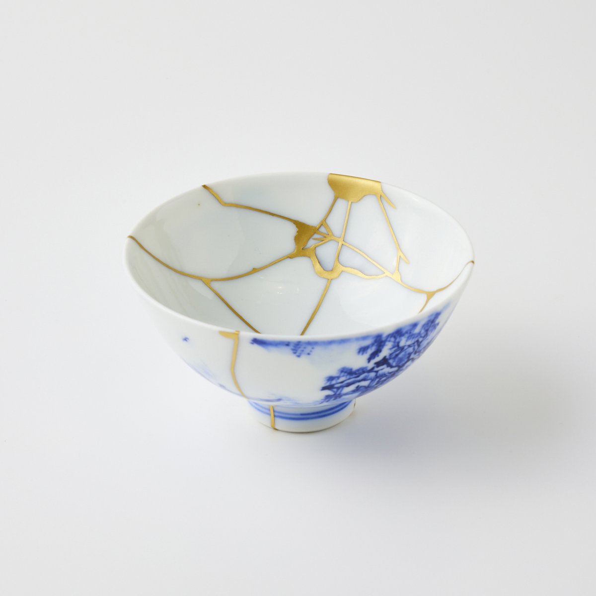 金継ぎ販売器 山水景染付茶碗
