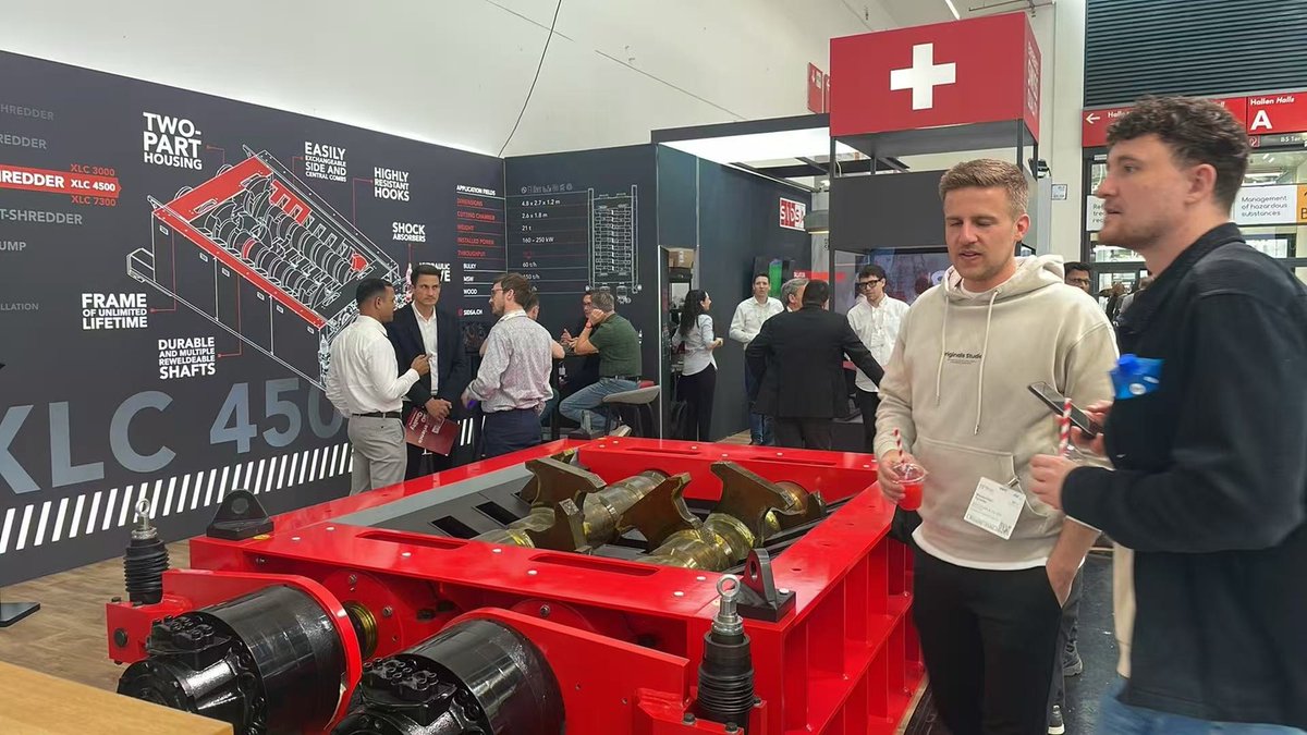 SIDSA_'s tweet photo. The XLC 4500 pre-shredder is here! Swiss-engineered design meets robust performance, live at SIDSA’s IFAT booth.
#SIDSA #IFAT2026 #IFATMunich #WasteManagement #CircularEconomy #SwissEngineering https://t.co/H7PWbLL0Lp