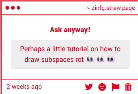 zinfg_'s tweet photo. That was actually the first time we drew Subspace, so uh-
Don't know about that one. https://t.co/Md9OXD8POX