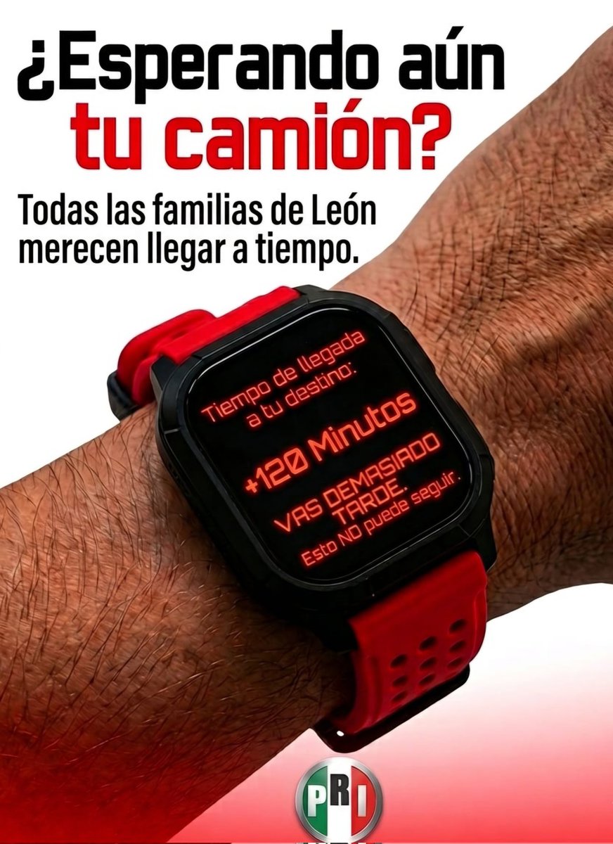 PRILeonCM's tweet photo. El tiempo de las y los leoneses no es negociable. ⏳

Mientras otros dan excusas. El SIT ya no es funcional para el León de hoy.
​En el PRI León exigimos soluciones reales. ¡Basta de esperas!

#LeónMereceMás #PRILeón #TadeoPresidente https://t.co/73zpCgaQM9