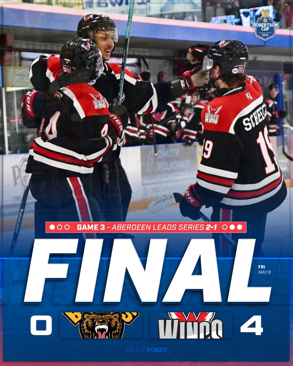 NAHLHockey's tweet photo. Aberdeen shuts out the Bruins to take a 2-1 series lead! (📸: Laurie Stroh)

#RoadtotheRobby | #RobertsonCup https://t.co/4lVRrYsRd5