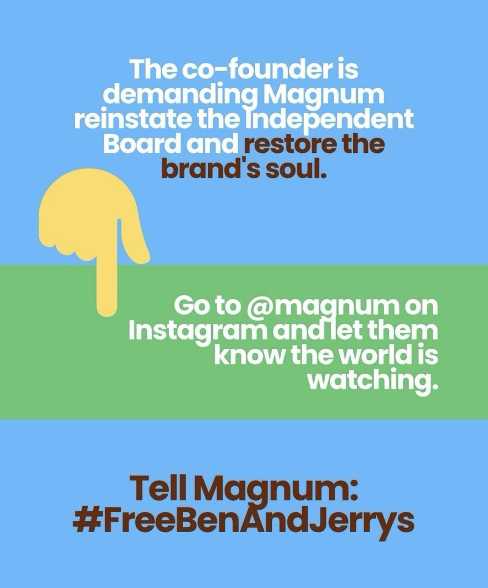 RealTamie's tweet photo. I think we should support Ben &amp; Jerry’s and bring the weight of social media down on Magnum. 
‼️FREE BEN &amp; JERRY’S! 
#BenAndJerrys @YoBenCohen 
#magnum
@MagnumIceCream https://t.co/5Ka0aLNaXp