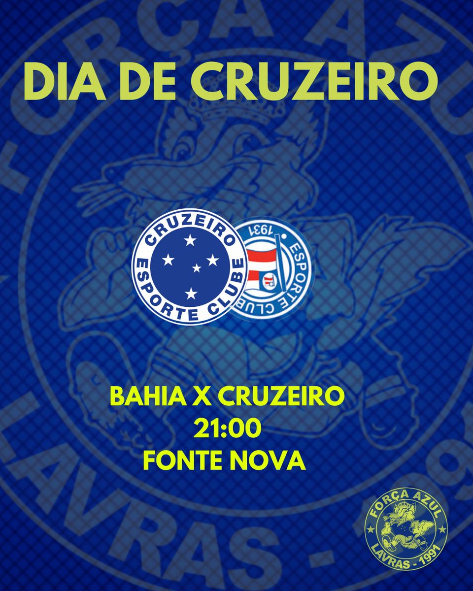 forcaazullavras's tweet photo. Dia de Cruzeiro 🔵⚪🦊⚪🦊🔵

⚽ CRUZEIRO X BAHIA
🏟️ FONTE NOVA 
🏆 BRASILEIRÃO 

VAMOSSS CRUZEIROOO 🦊🔵🦊🔵🦊🔵⚪

#diadecruzeiro #fallavras #amaiordosuldeminas #cruzeiro https://t.co/daNPCTT6PS