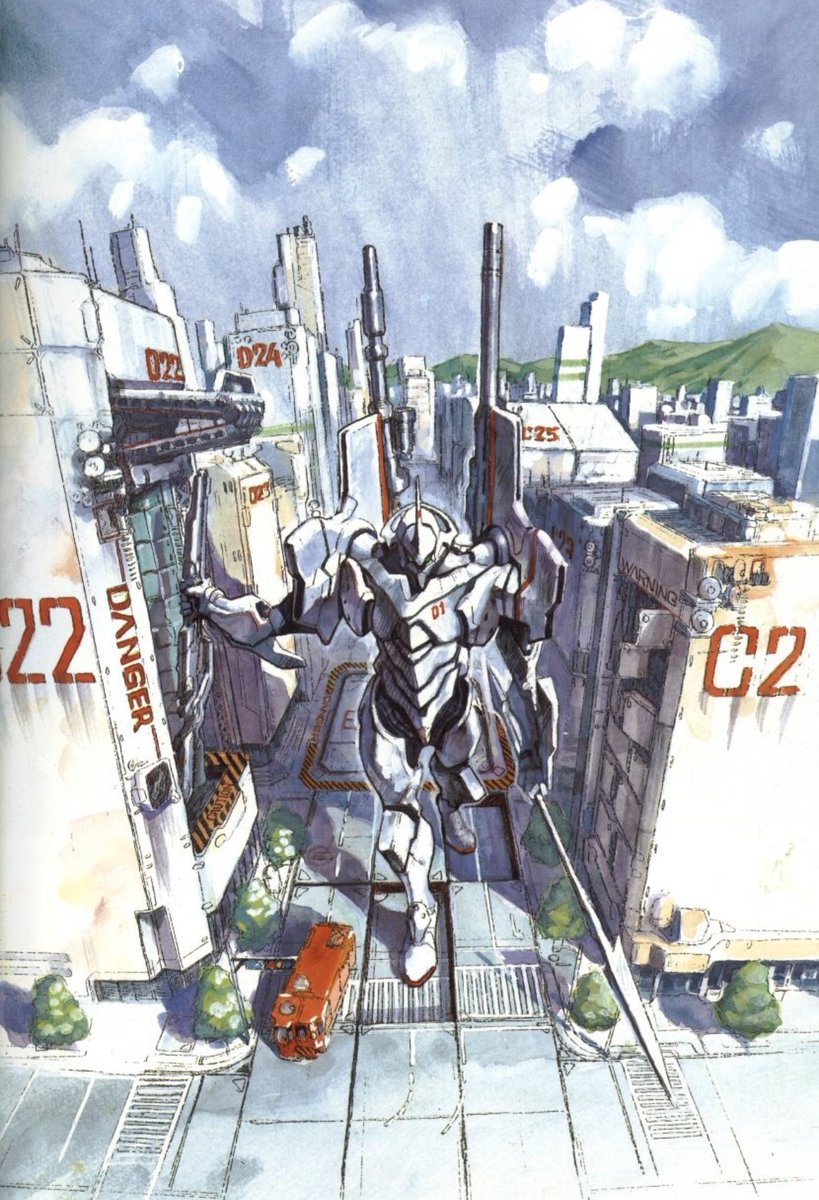 Neon Genesis Evangelion artwork by Yoshiyuki Sadamoto from the artbook Der Mond (1995)