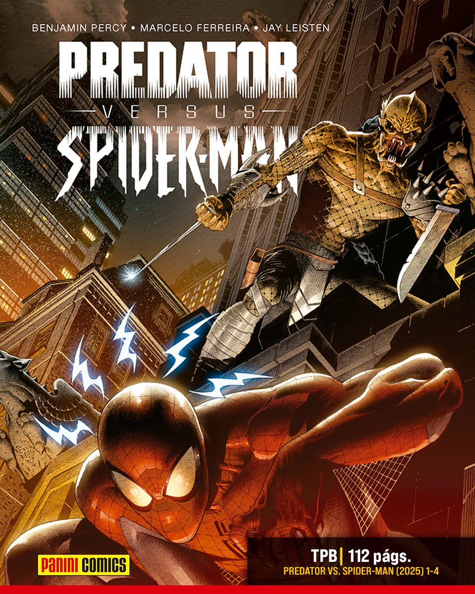PaniniComicsMx's tweet photo. Nueva York arde bajo una ola de calor y un apagón total. 🌑 Pero en las sombras de las alcantarillas, algo mucho peor que el crimen acecha a Peter Parker.
El Depredador ha llegado a la ciudad y Spider-Man es la presa definitiva. 🕷️💥🔥
¿Podrá el arácnido sobrevivir al cazador? https://t.co/dBb2UcAVfG