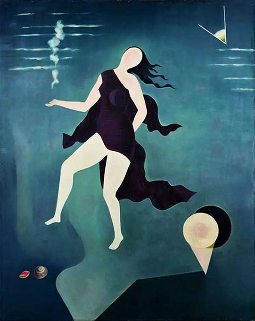 古賀春江【白い貝殻】　 高級画集画、状態良好、新品高級額装付、絵画 古賀春江『白い貝殻』1932年 ポーラ美術館