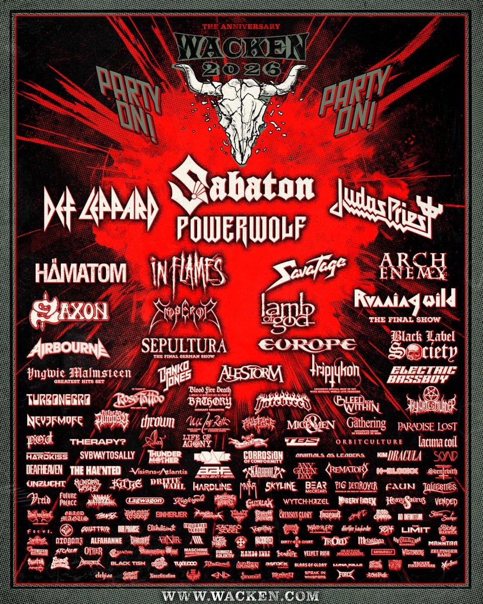 🇩🇪 OFFICIAL ANNOUNCEMENT Wacken Open Airより、GIVEN BY THE