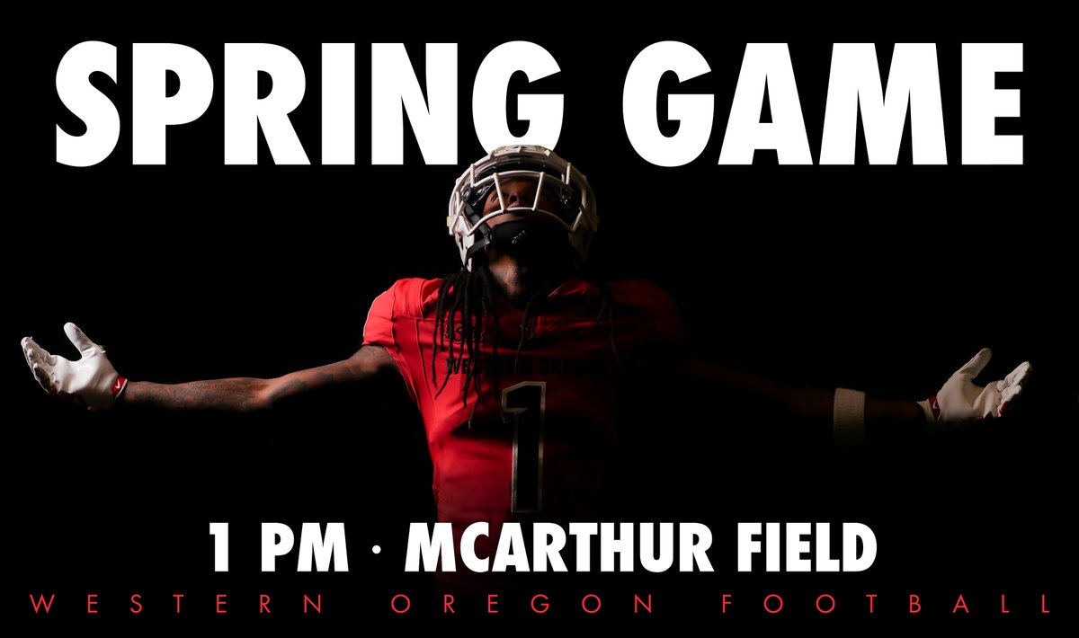 WOU_Wolves's tweet photo. Red vs. Black today in Monmouth for the Wolves' Spring Game. Admission is free - come out early and tailgate with Rookes/Arena Sports Bar &amp; Grill.

#WeAreWolves https://t.co/RknfjdXqu1