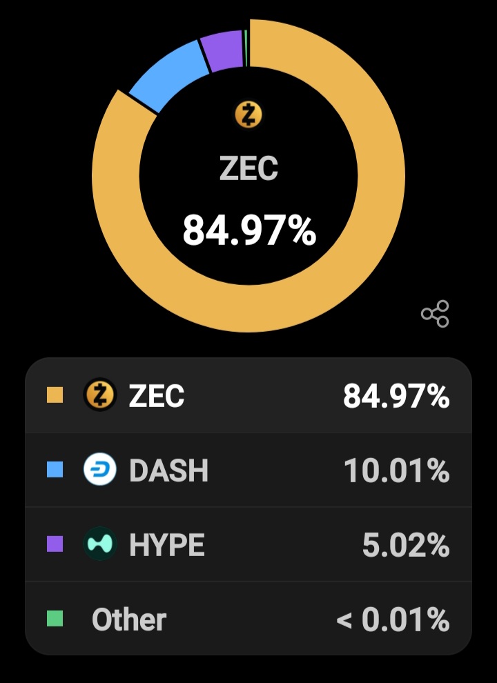 HCoinHolder's tweet photo. I am starting DCA till November 2026. $ZEC $DASH $HYPE https://t.co/9S3XJmAN5G
