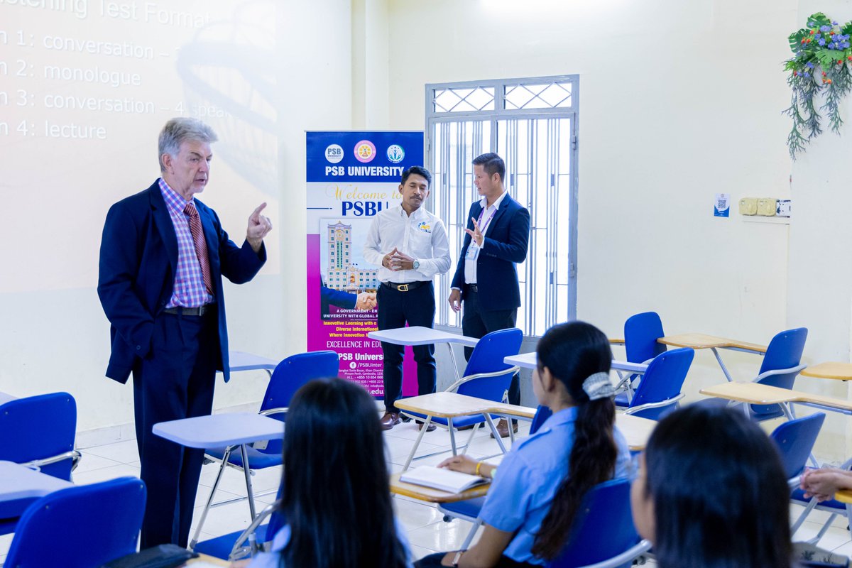 psbuinter's tweet photo. On Saturday, May 9th 2026, students of the Dual Qualification Program at Preah Sihamoniraja Buddhist University took part in an inspiring learning session focused on IELTS.

#DualQualification #IELTS #CommunicationStrategy #InternationalEducation #StudentDevelopment https://t.co/ZaQK3fT5lB