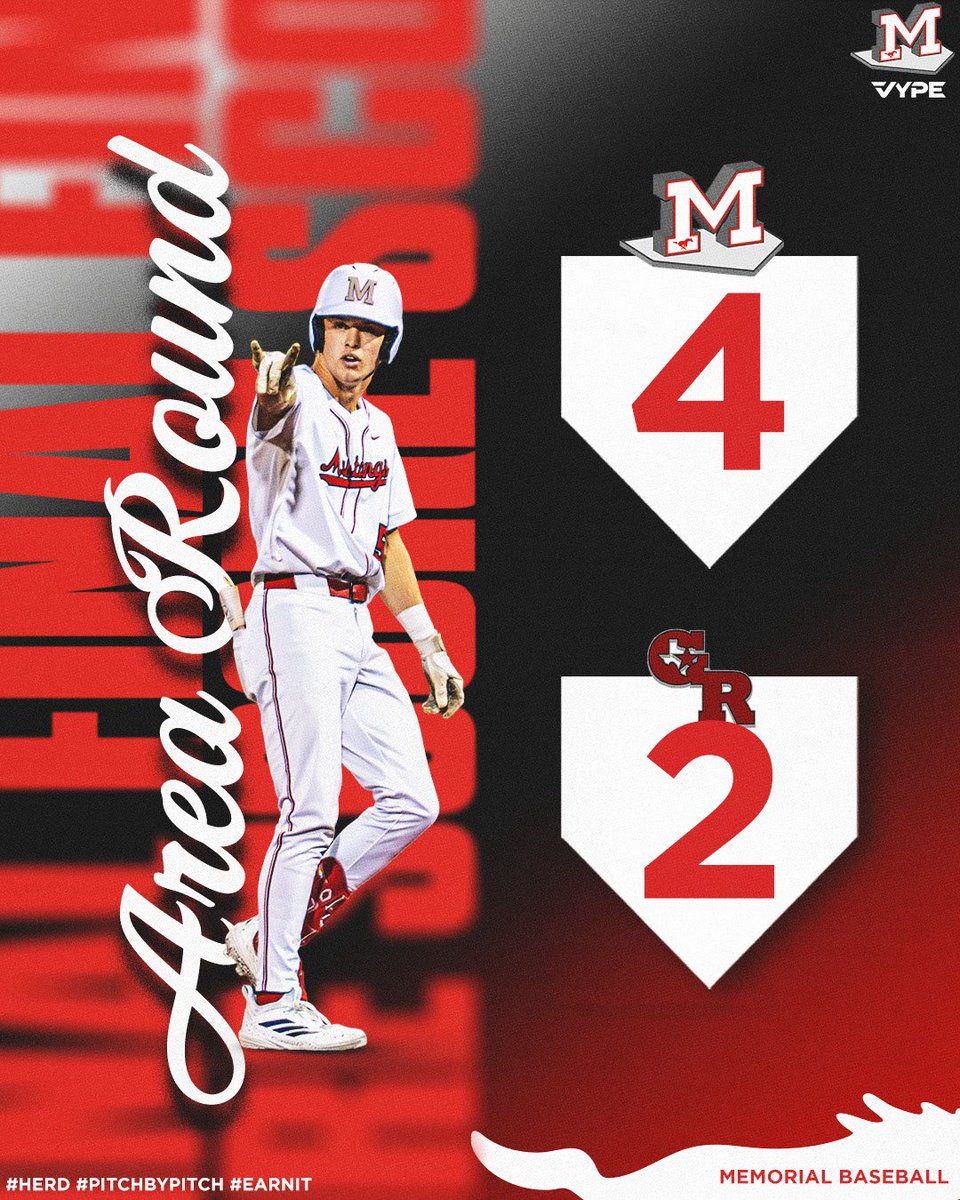 MustangHardball's tweet photo. ON TO ROUND 3️⃣!

Mustangs win 4-2 to advance to the regional semi-finals against Alvin!

@JakeEarnest19 has 3 hits, @TannerDrda and @GrantSperandio each have 2.
@Matthew_Manis2 doesn’t allow an earned run in 3 innings and @Baskin2Wyatt closed out the last 4 frames! #SBISDProud https://t.co/ktxm0IrV4W