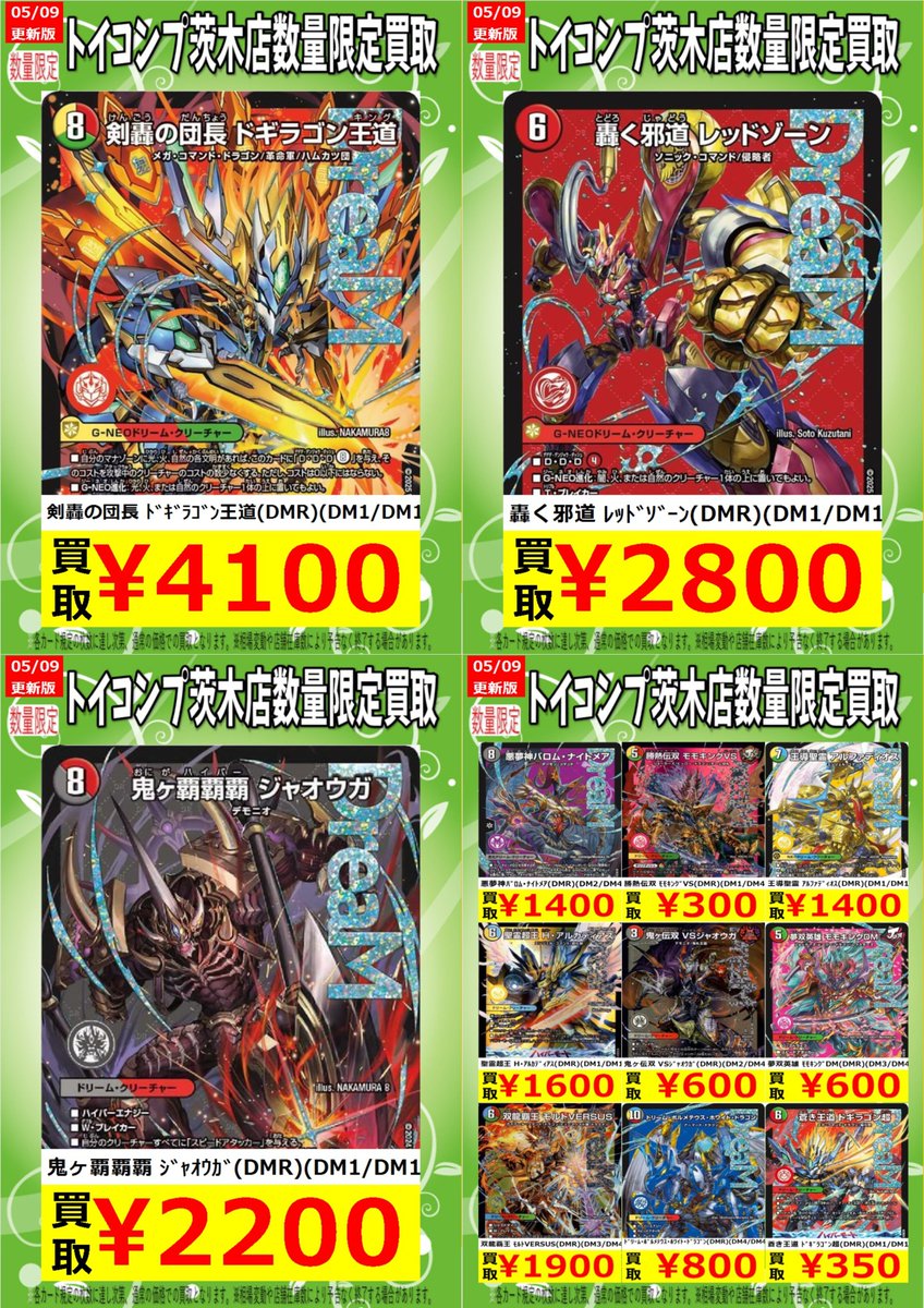 デュエルマスターズ 6枚セット　DMR レッドゾーン　ジャオウガ　等 デュエマ #デュエルマスターズ】 こちらのDREAMレア募集中です