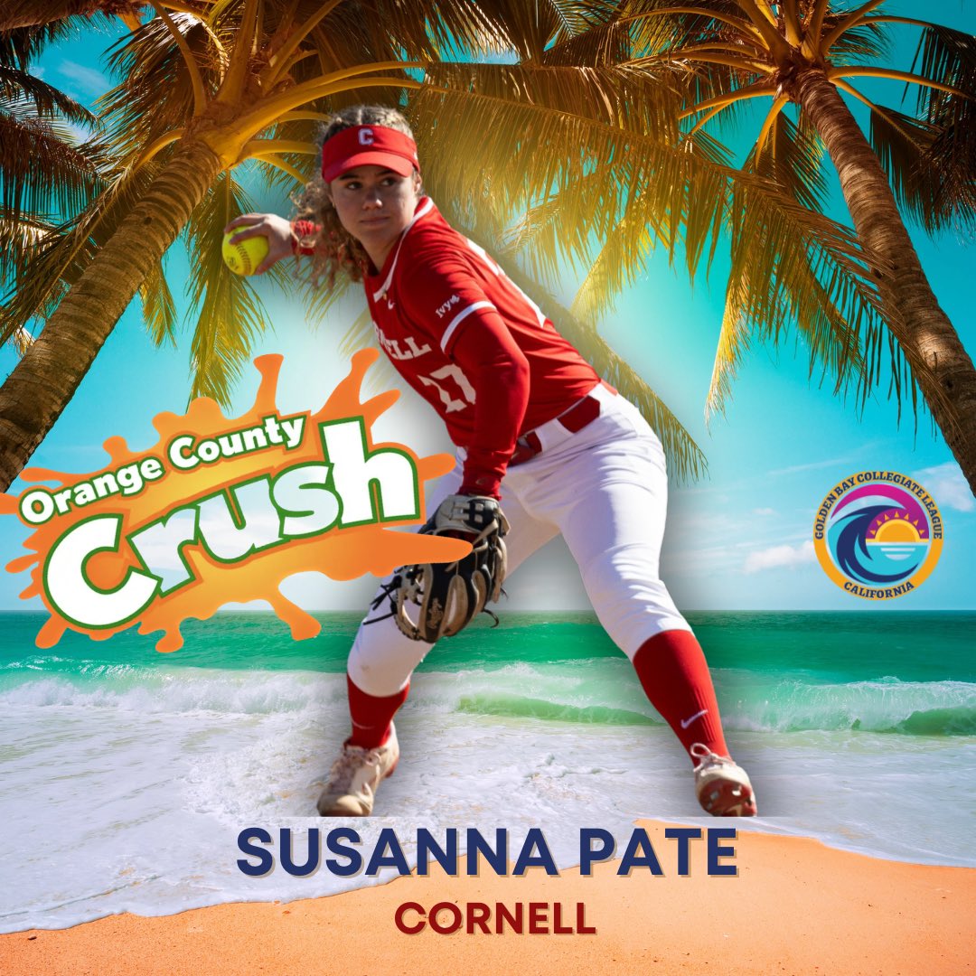 BayCollegiate's tweet photo. Welcome to the 2026 GBCL season & the Orange County Crush, SUSANNA PATE from @CornellSoftball coming to #surfcityusa for the battle of the beach this summerโผ๏ธ๐โโ๏ธ
๐๏ธ: 6/11-7/10๐๏ธ๐โโ๏ธ
๐Huntington Bch, CA
Players Register: โฌ๏ธ๐โโ๏ธ
https://t.co/SRj6DiM6jp
#fastpitchunited #gbcl https://t.co/VoQdYSF5qn