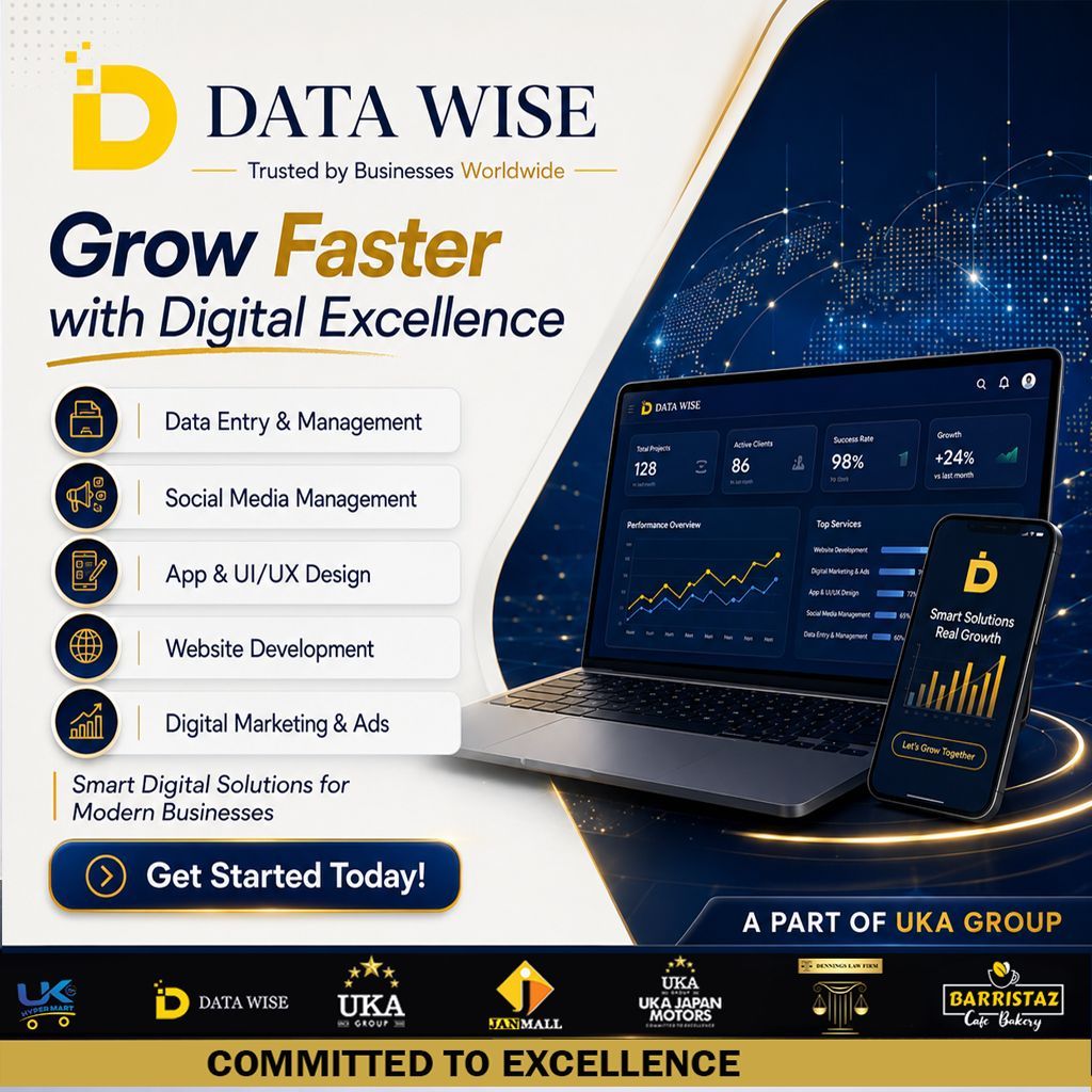 ukagroups's tweet photo. Digital Excellence by Data Wise
Empowering businesses with smart digital solutions and innovative strategies. 💻🚀
#DataWise #DigitalExcellence #TechSolutions #BusinessGrowth #DigitalMarketing #Innovation #SmartSolutions https://t.co/1pXJfD9dS8