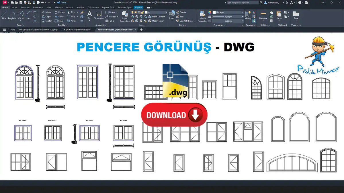 Window-free Cad Block And Autocad Drawing 1245x883