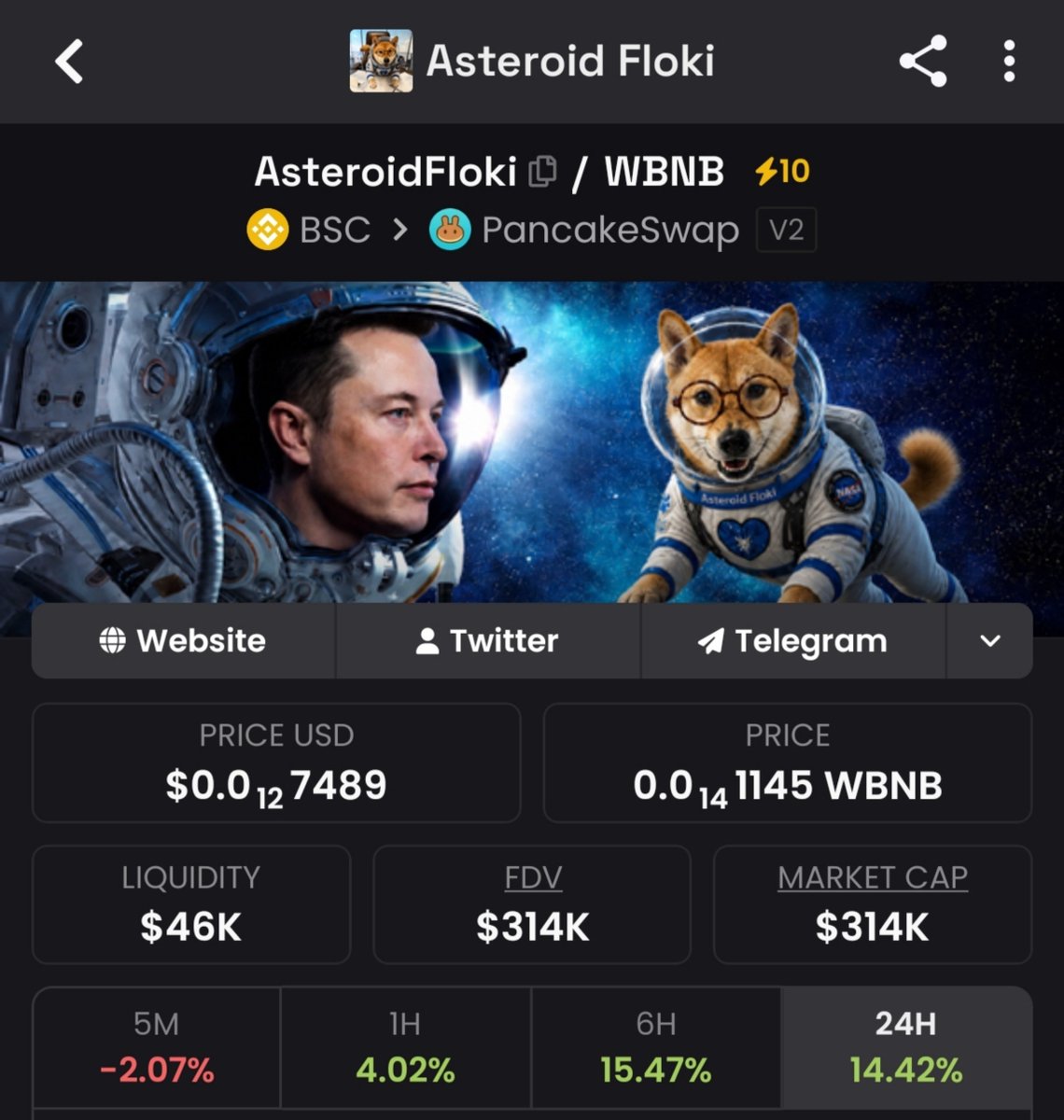 LET’S WIN THE MEME RACE WITH $AsteroidFloki 💎🐶🚀

Huge announcement coming this week — $AsteroidFloki is coming for $1M MC. 🐂💎🚀

dexscreener.com/bsc/0x9b7f6543…