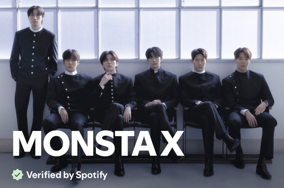 _imnamego5rae's tweet photo. monsta x y wonho han sido verificados por Spotify por no utilizar IA en sus canciones STANEO PURO TALENTO 🗣️ https://t.co/EY5nq89eVE