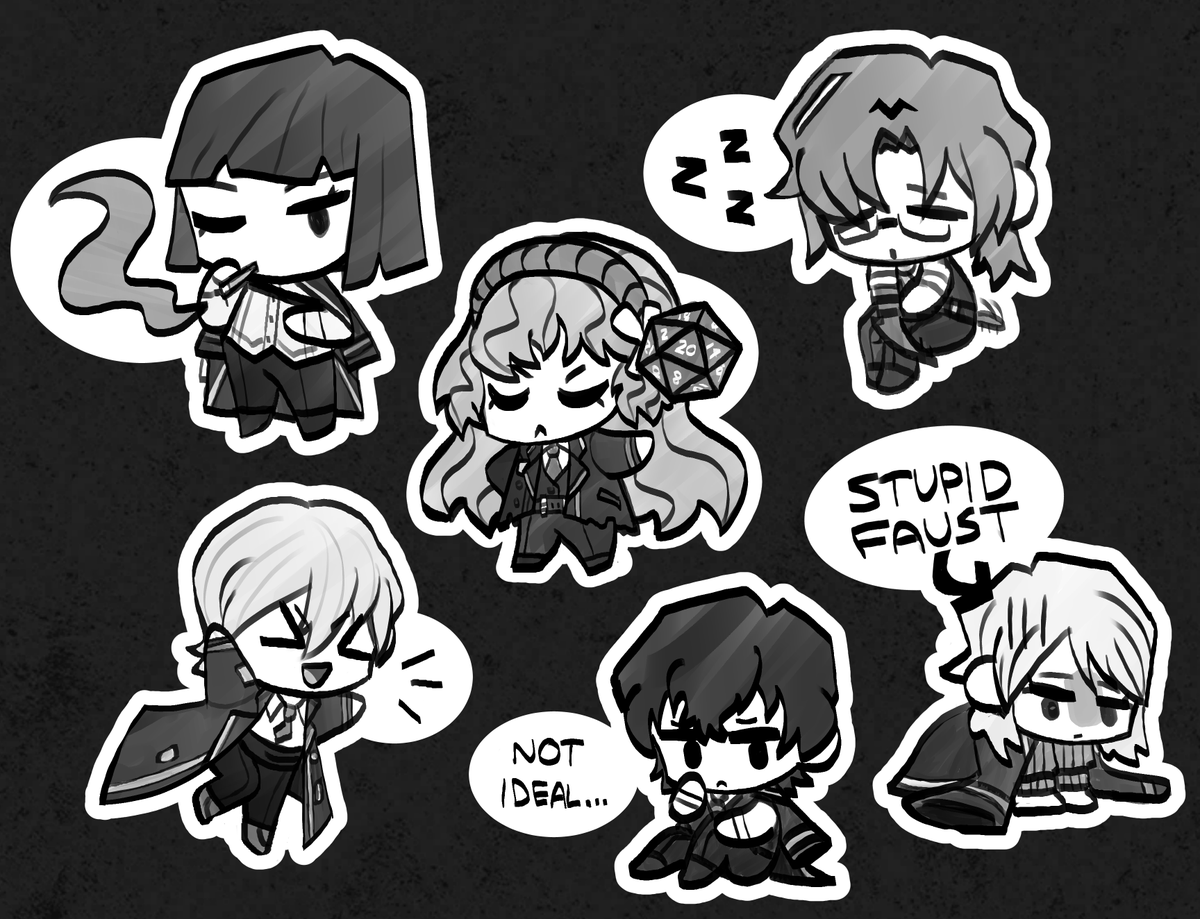 merruONLINE's tweet photo. #LimbusCompany 
did a drawing warmup by making some tiny sinner chibis https://t.co/0st3aQulvP