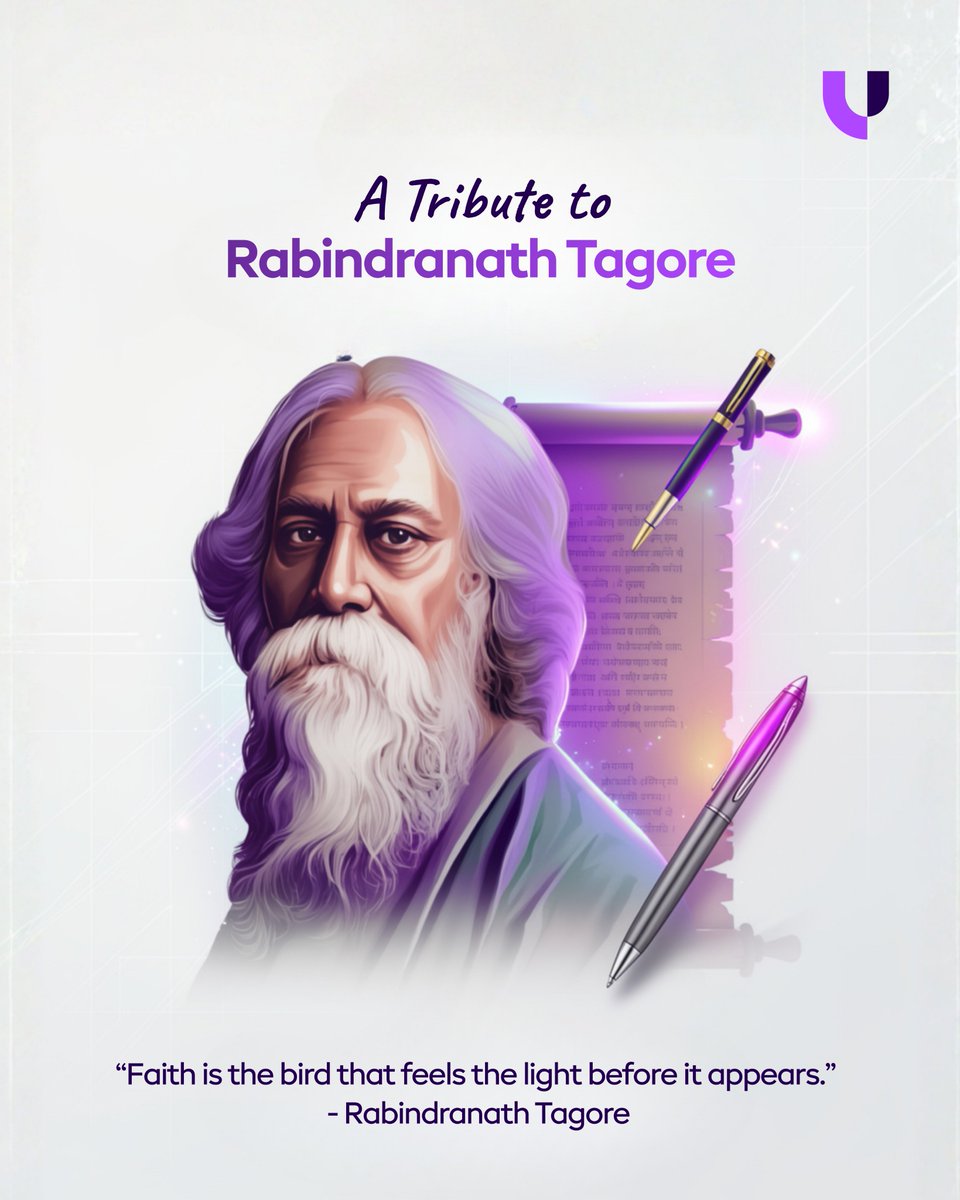uncannycs's tweet photo. This tribute to Rabindranath Tagore celebrates the power of faith, imagination, and forward thinking — values that continue to inspire us at Uncanny.
“Faith is the bird that feels the light before it appears.”
#RabindranathTagore #TagoreJayanti #Uncanny #Visionaries #Innovation https://t.co/fRpm4guq75