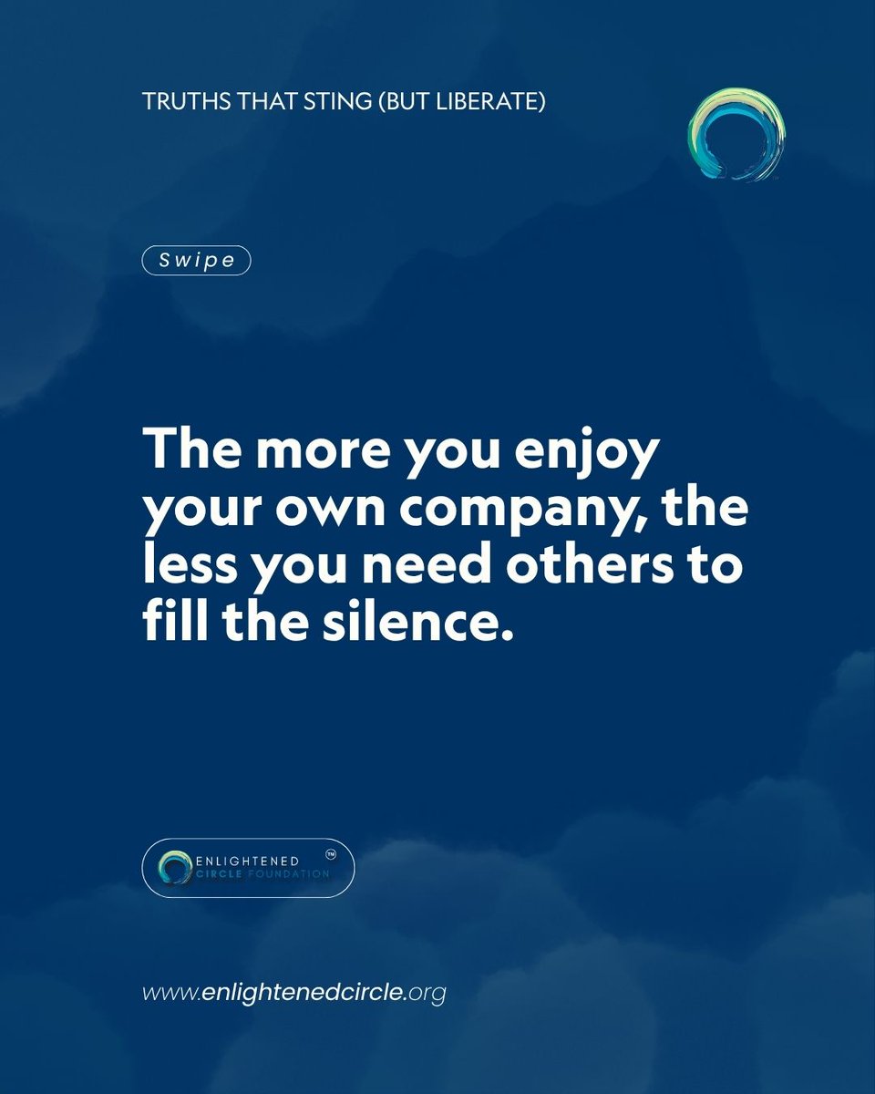 enlightencircle's tweet photo. Dhyaan slowly transforms loneliness into the joy of aloneness — where your happiness is no longer dependent on constant distraction, validation, or company. 

A healthier relationship with yourself
changes every relationship around you.

DM “Dhyaan” to start your journey today https://t.co/llZGkOlEl0
