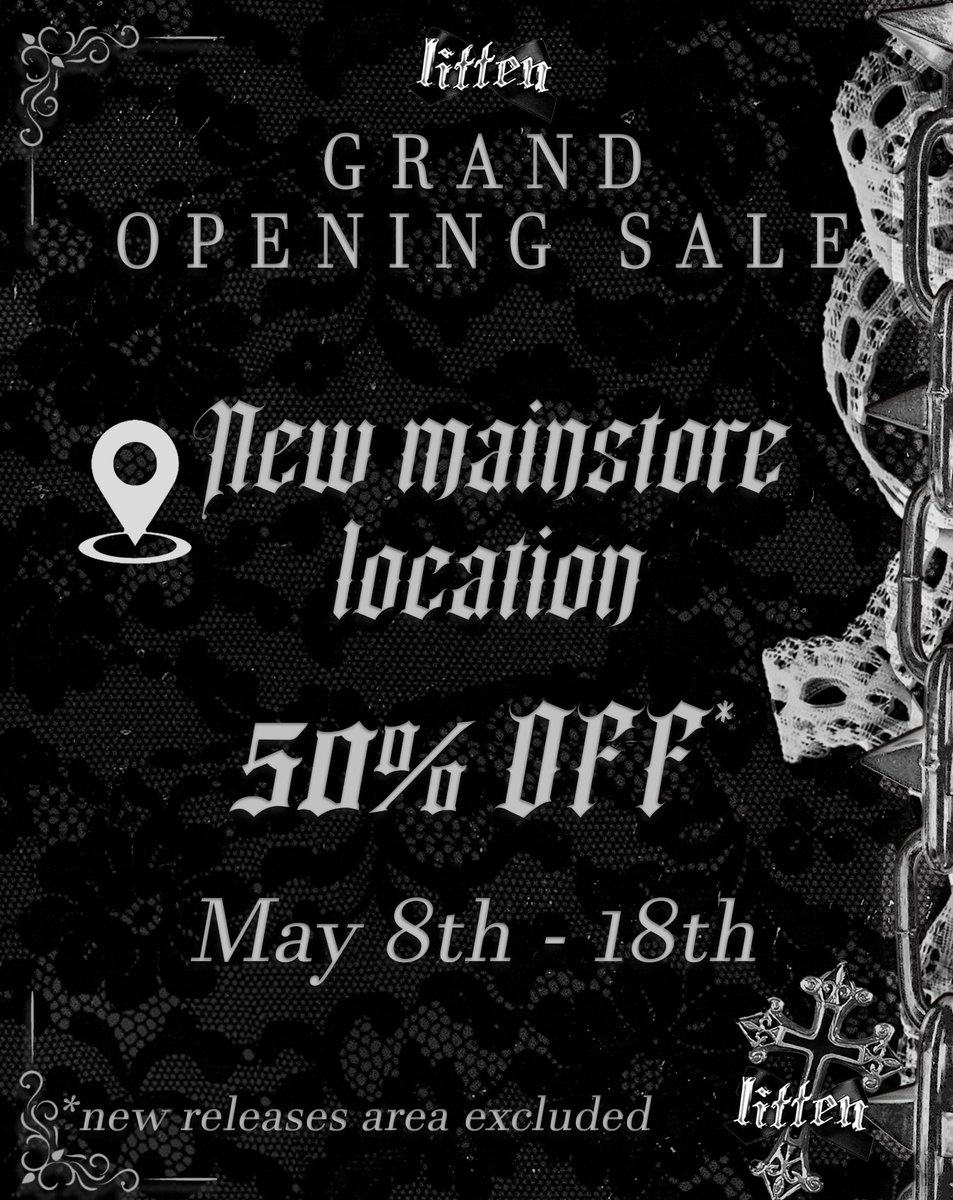 littenstore's tweet photo. 💜 To celebrate my new mainstore, enjoy 50% OFF across the store for a limited time.* 💜

✟ New releases are not included in the sale.

🕸️ May 8th — May 18th

✟ [Mainstore] ⮯
https://t.co/K1PRxWmFyk

More info: https://t.co/pLgoqUZbDy https://t.co/3URIG4Hgs5