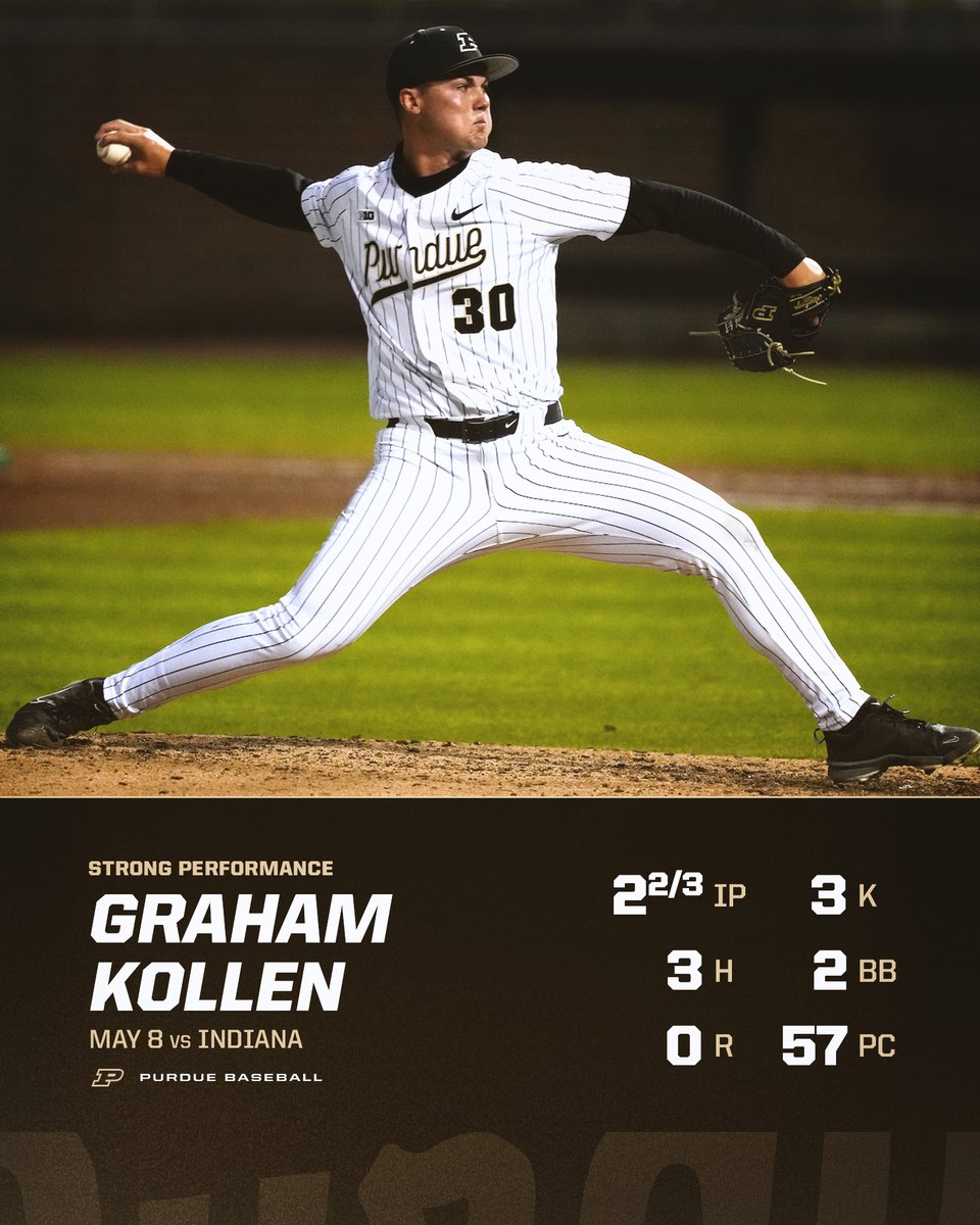 PurdueBaseball's tweet photo. .@GNKollen85 helped set the stage for the comeback &amp; @Sam_Flores20 punctuated it with a towering blast deep into the West Lafayette night. #BoilerUp https://t.co/1551wkNyth
