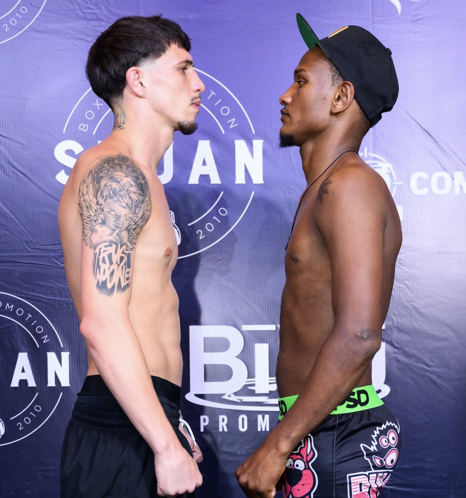 shuanboxing's tweet photo. Pesaje Oficial ⚖️ 
Luis Meléndez 137 lbs
Miguel Queliz 136 lbs

MAÑANA Carlos “Teo” Cruz 🇵🇷Vs🇩🇴
🎟️ Boletas disponibles en Uepa Tickets
📺 EN VIVO por YouTube SHUAN BOXING

Suscríbete, dale❤️, comparte y únete https://t.co/2uFckQWUVS