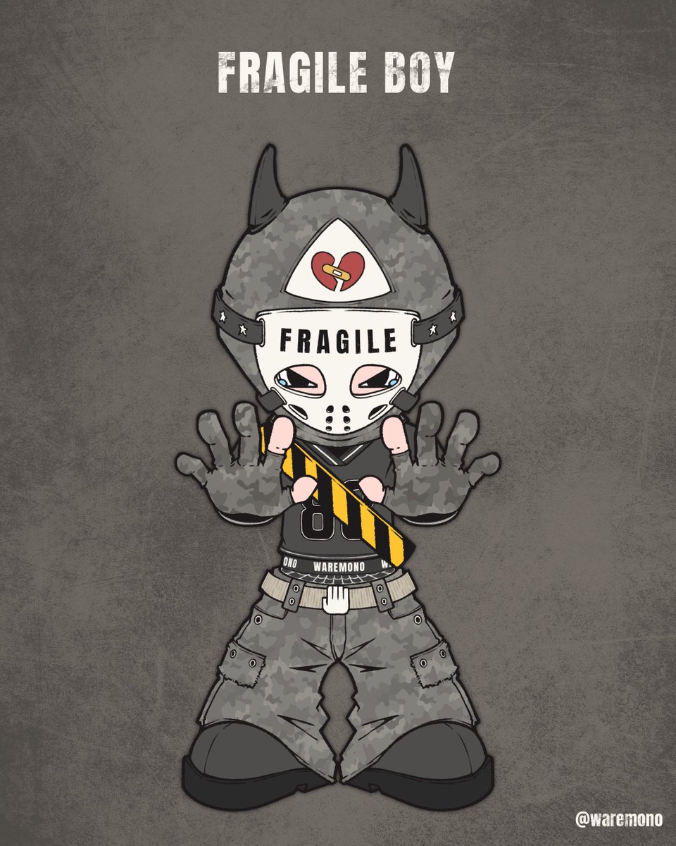 waremono_desu7's tweet photo. FRAGILE BOY.. 「under the mask」

 #design  #Fragile https://t.co/yeKRR0rxVa