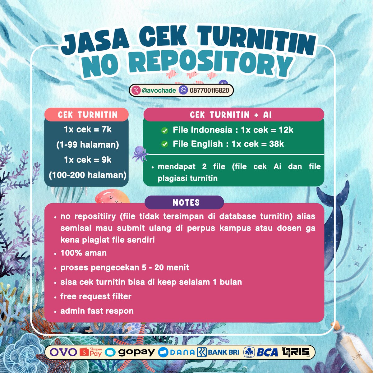 𝙯𝙖𝙡 - cek turnitin & drillbit fast! tweet media