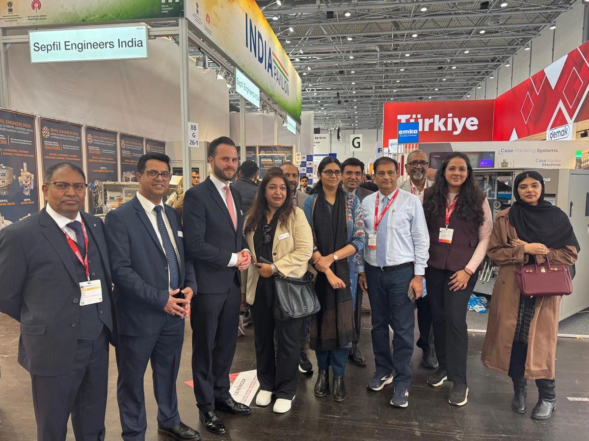 Plexconcil's tweet photo. 🇮🇳 #India Pavilion by #PLEXCONCIL @ #Interpack2026
The Plexconcil-organized India Pavilion at Interpack 2026 was formally inaugurated on May 7, 2026, in Düsseldorf, #Germany, by Ms. Shuchita Kishor, Consul General of India, and Mr. Marius Berlemann, COO of Messe Düsseldorf GmbH. https://t.co/Xfx7omxQJN