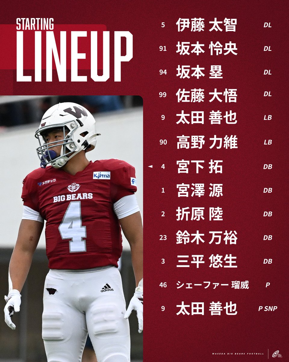 早稲田大学米式蹴球部 BIG BEARS (@wasedafootball) / Posts / X
