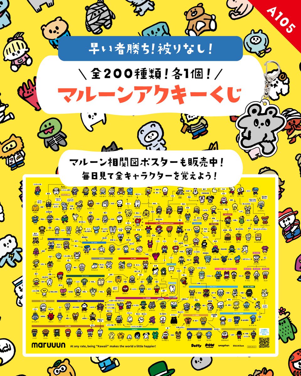 daffy_illust's tweet photo. デザフェスA105に絶対遊びに来てね！200種類のアクキーくじは早い者勝ち！似顔絵もやるよ！黄色いブースで待ってます！

出展日：5/23-24両日
出展名：Daffy&amp;STOT
ブース番号：西館1F A105-106
#デザフェス63リポスト
@designfesta https://t.co/XH23P13yxU