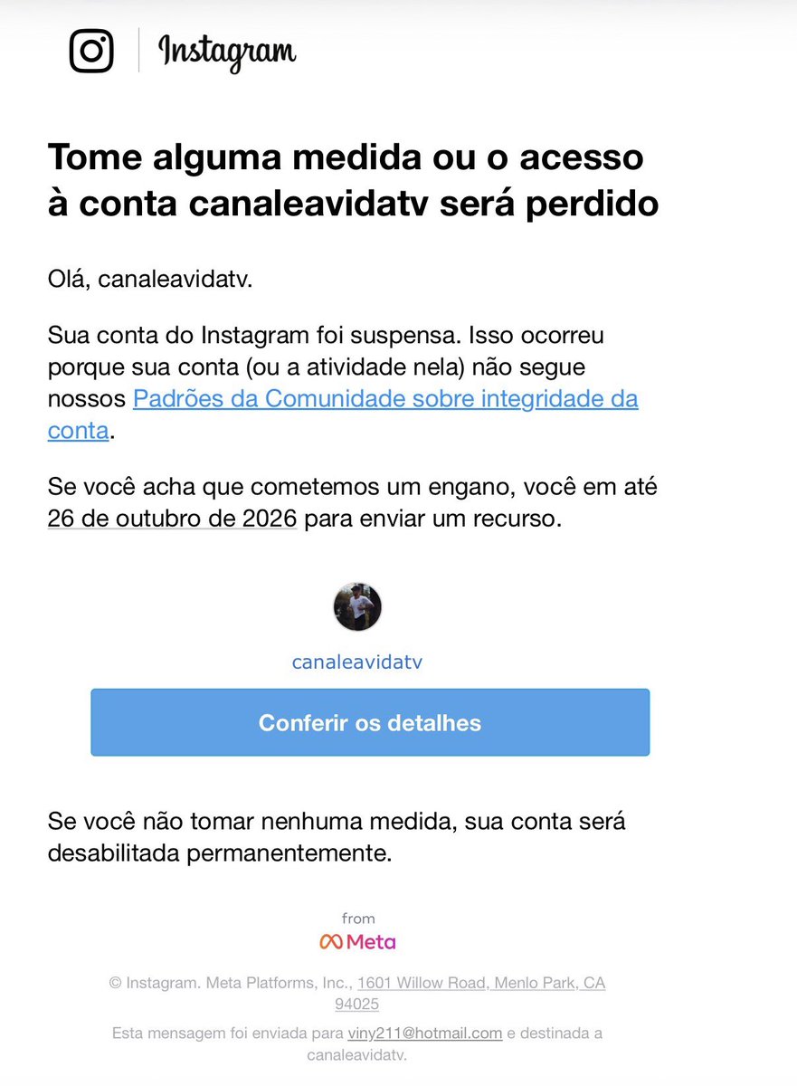 canaleavidatv's tweet photo. @instagram @katseyeworld I’m Meta Verified, but I still can’t access support. My Instagram account @canaleavidatv has been suspended for 6 days under case #949054581294447. I pay R$55/month for a support service that isn’t working. @Meta @Instagram please review and resolve this issue as soon as possible https://t.co/XQfVN1mGhP