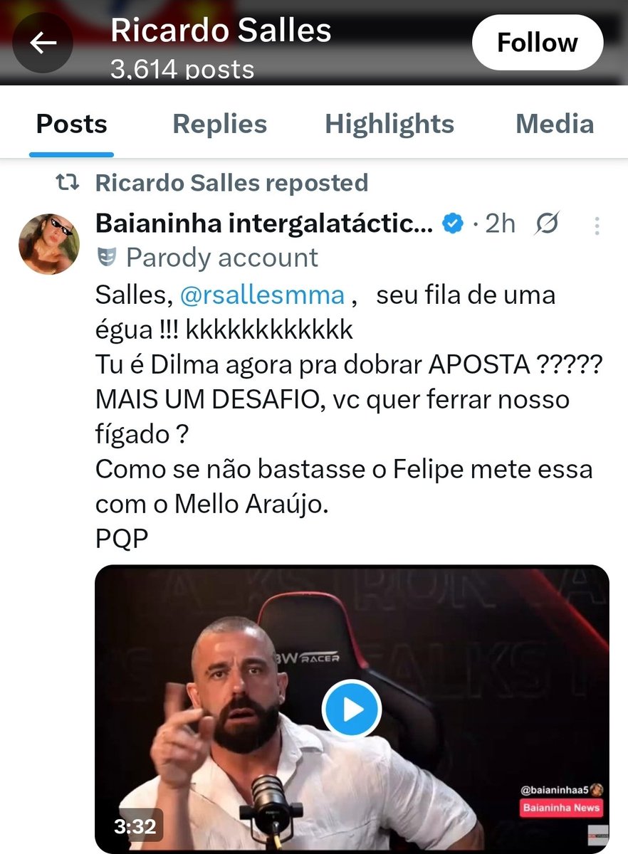 PPreacaRN's tweet photo. "Ain vote em mim sou ultra mega blaster conservador de direita", diz @rsallesmma.

O "conservador de direita" dando RT numa conta que puxa o saco do Lula e do sstf.

Não é a toa que o ídolo dele é o Alckmin "esquerda pra valer"

Se o Salles é direita anti sistema, eu sou Vasco. https://t.co/v7nsB7bTTe