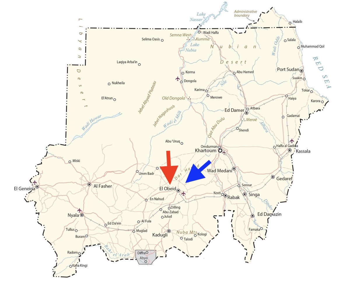 Today's quick update [May 8]:

- RSF drone strikes on the city of ElObeid, North Kordofan.

- 9 civilians reported killed in RSF drone strike on a truck in Um Dam Haj Ahmed, North Kordofan. 

#KeepEyesOnSudan